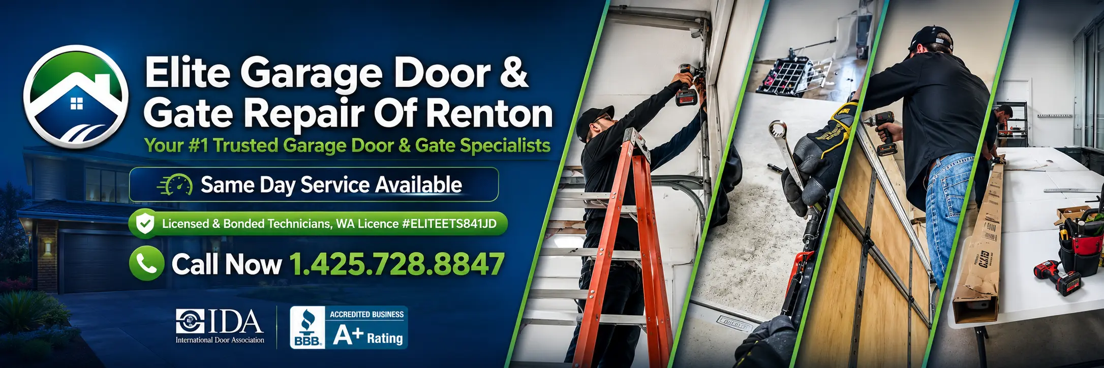 Elite® Garage Door & Gate Repair Of Renton WA & King County - Main Baner