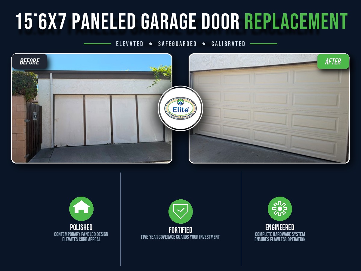 New 15.6X7 Garage Door Install in Newcastle, WA 98059